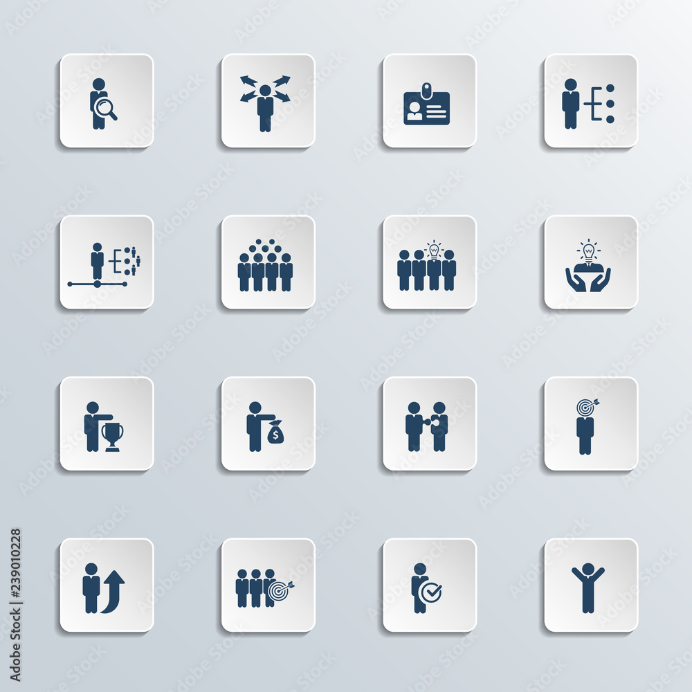 Human resources icon set. Vector illustration. Human resources icon set. Vector illustration.