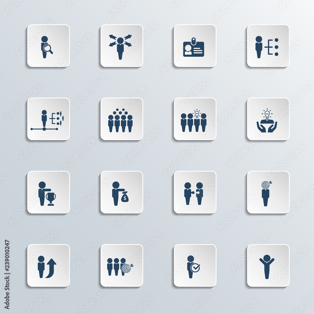 Human resources icon set. Vector illustration. Human resources icon set. Vector illustration.