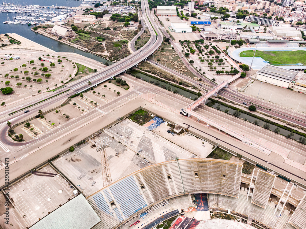 Fototapeta premium Aerial view of a abandoned