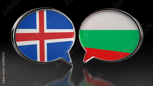 Iceland and Bulgaria flags with Speech Bubbles. 3D illustration Free Download Iceland and Bulgaria flags with Speech Bubbles. 3D illustration - GFXLoad