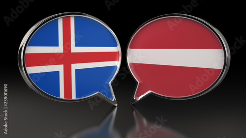 Iceland and Latvia flags with Speech Bubbles. 3D illustration Free Download Iceland and Latvia flags with Speech Bubbles. 3D illustration - GFXLoad