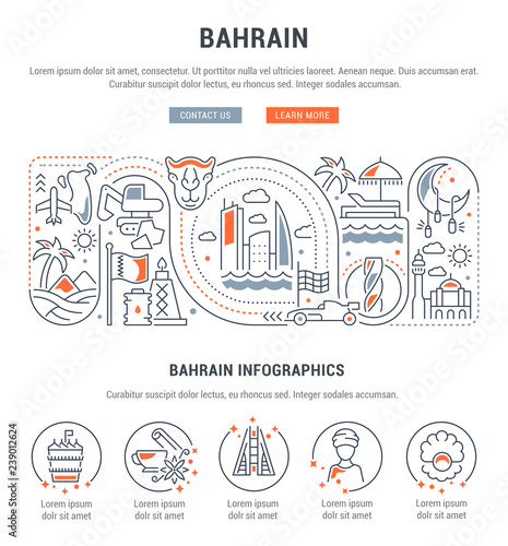 Vector banner of Bahrain.