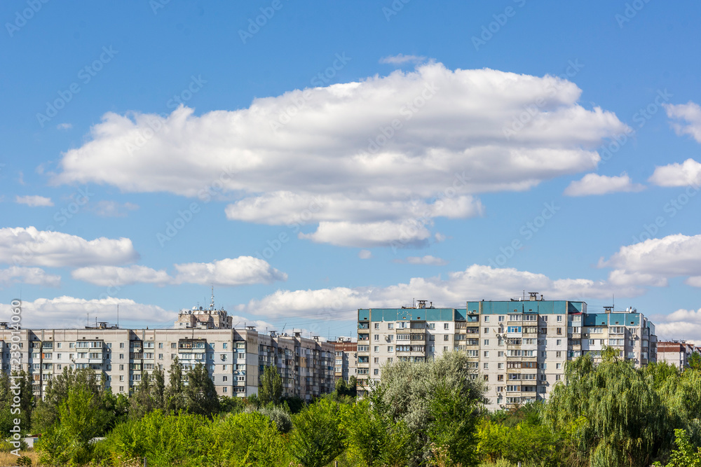 clouds over the Tsvetochny village in Donetsk