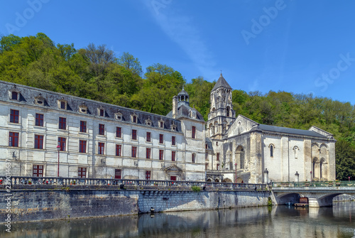 Abbey of Brantome and its bell tower, France