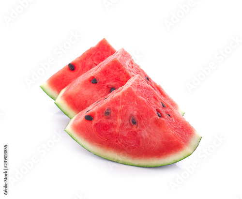 Sliced of watermelon isolated on white background.