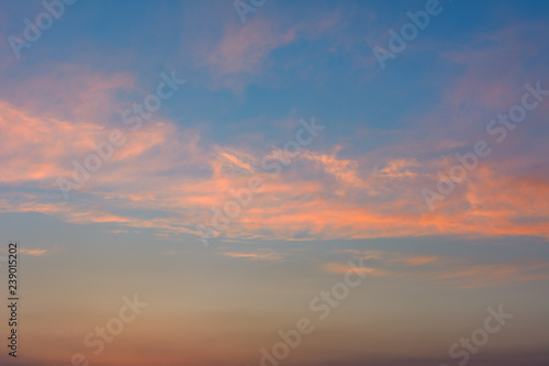 Sunset over the river in the spring