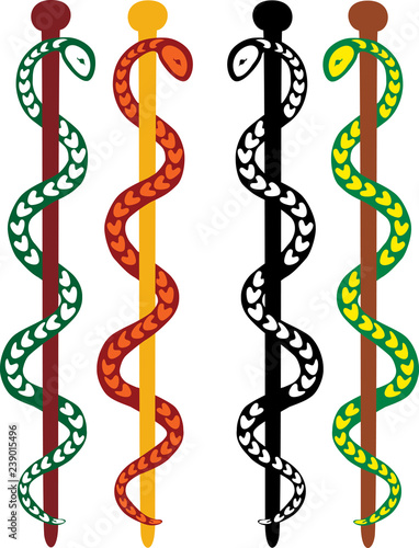 Vector image of snake medical symbol