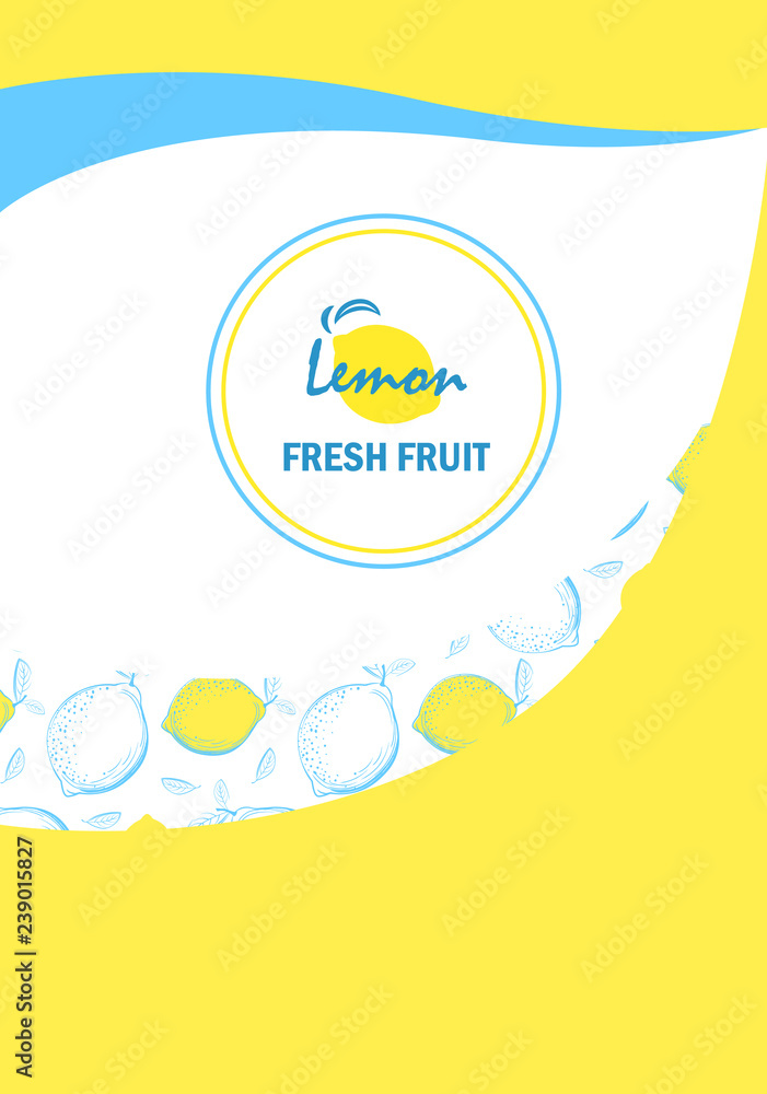 Naklejka premium creative business brochure template with lemon