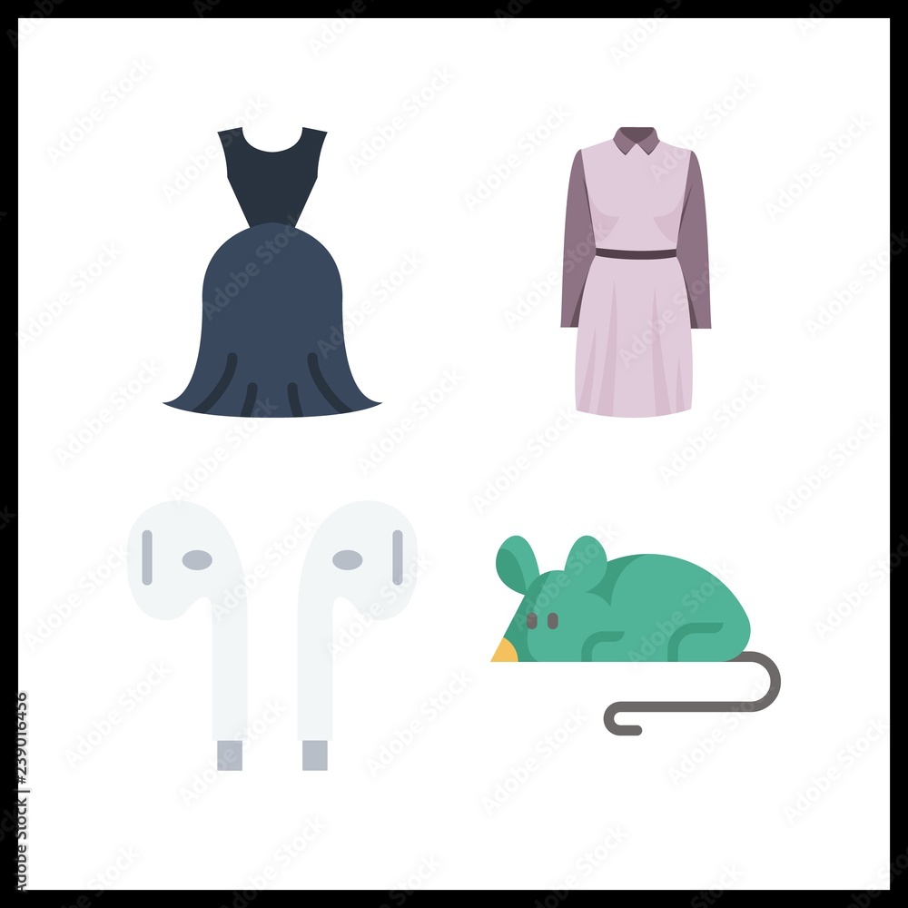 4 studio icon. Vector illustration studio set. mouse and earphones icons for studio works 4 studio icon. Vector illustration studio set. mouse and earphones icons for studio works