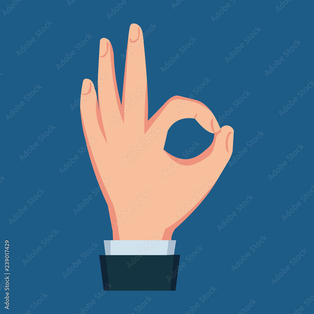 Obraz premium Hand gesture OK sign vector illustration