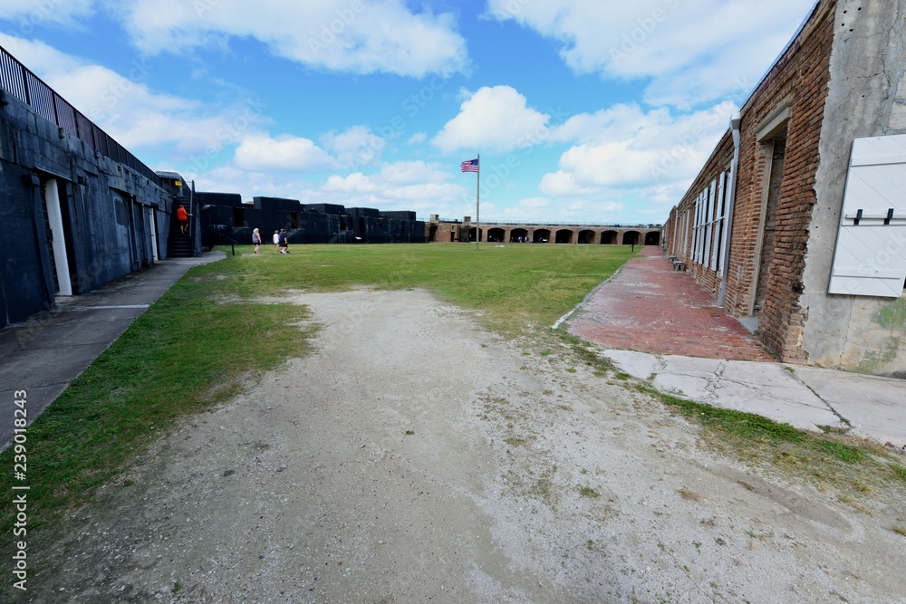 The Inner courtyard of an American Civil war Fortress.