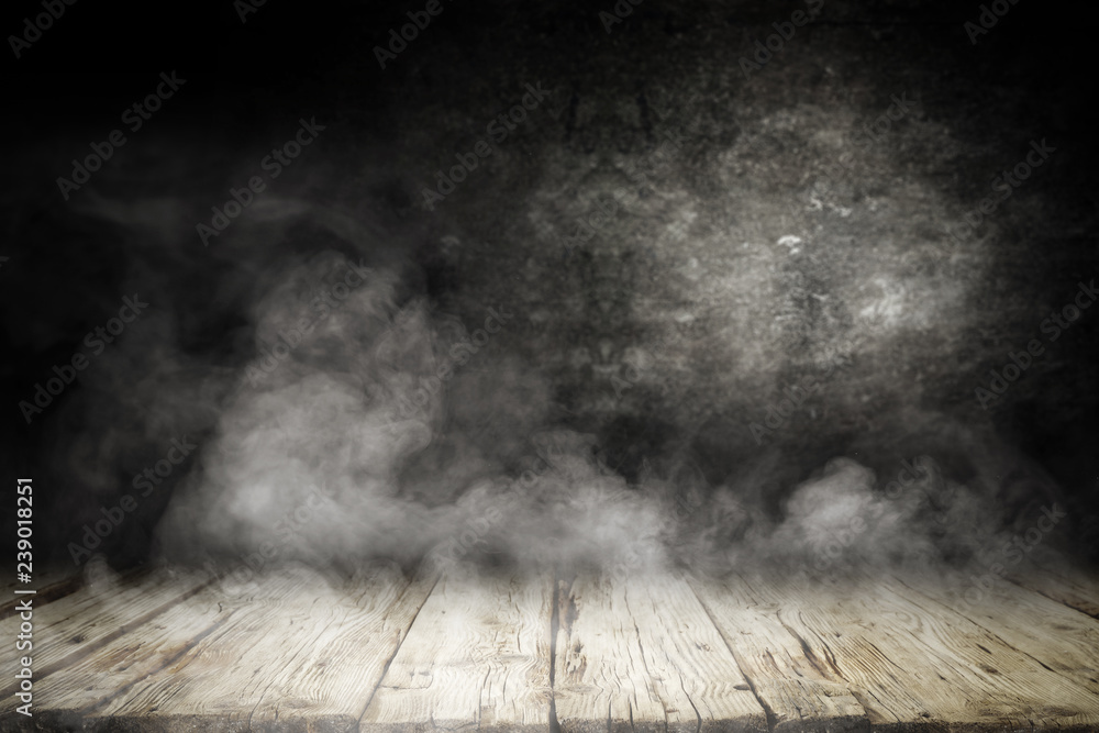 Table background and smoke decoration Table background and smoke decoration