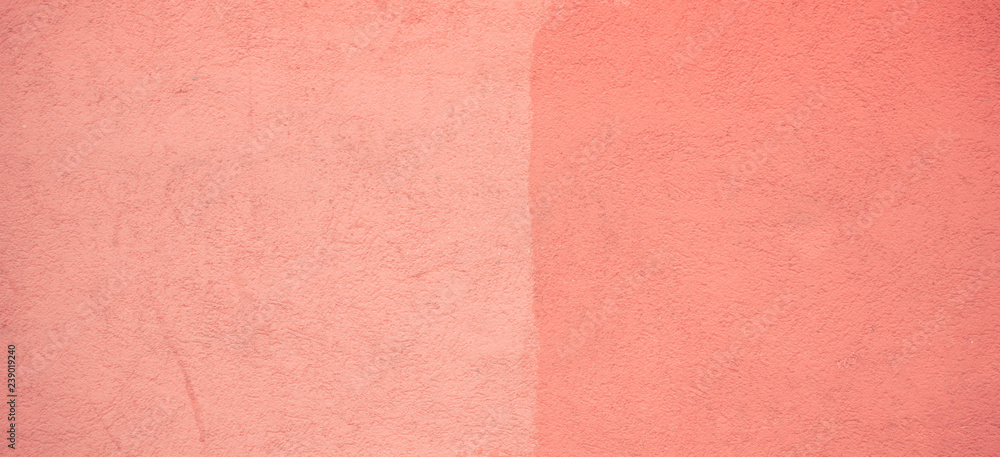 Fototapeta premium Coral color painted wall background