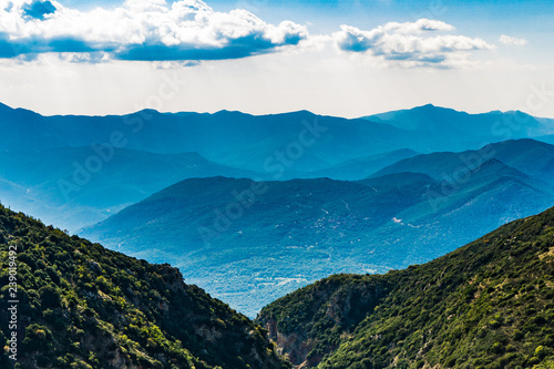 Blue mountains view in Arcadia, Peloponnese, Greece photo