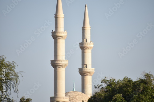 Two Minarets from Mary Mother of Jesus Mosque, Abu Dhabi, UAE