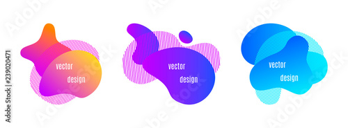 Liquid abstract shapes. Vector design with text on white background. Suitable for banners, backgrounds, templates.