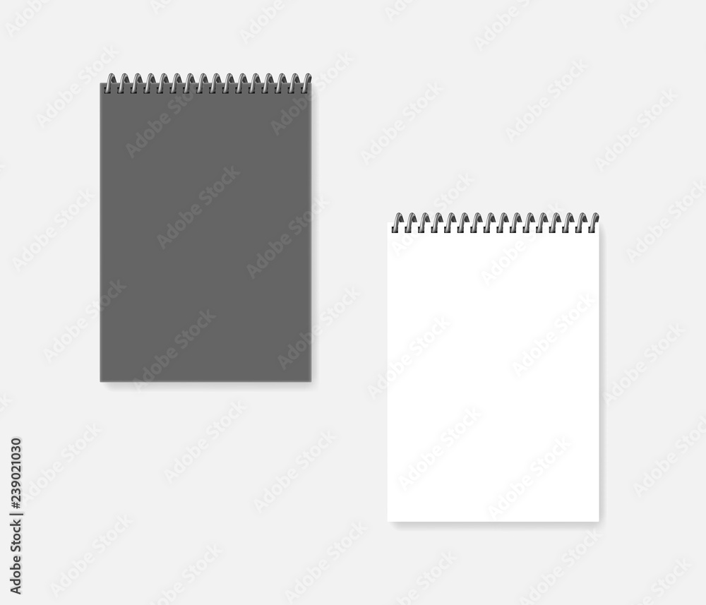 Top wire spiral diary, A4 notebook - gray cover and clear white page Top wire spiral diary, A4 notebook - gray cover and clear white page