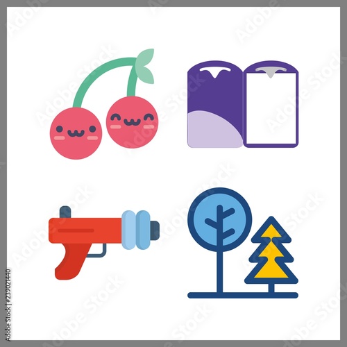 4 path icon. Vector illustration path set. folder and blaster icons for path works