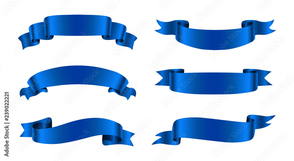 set of blue ribbons