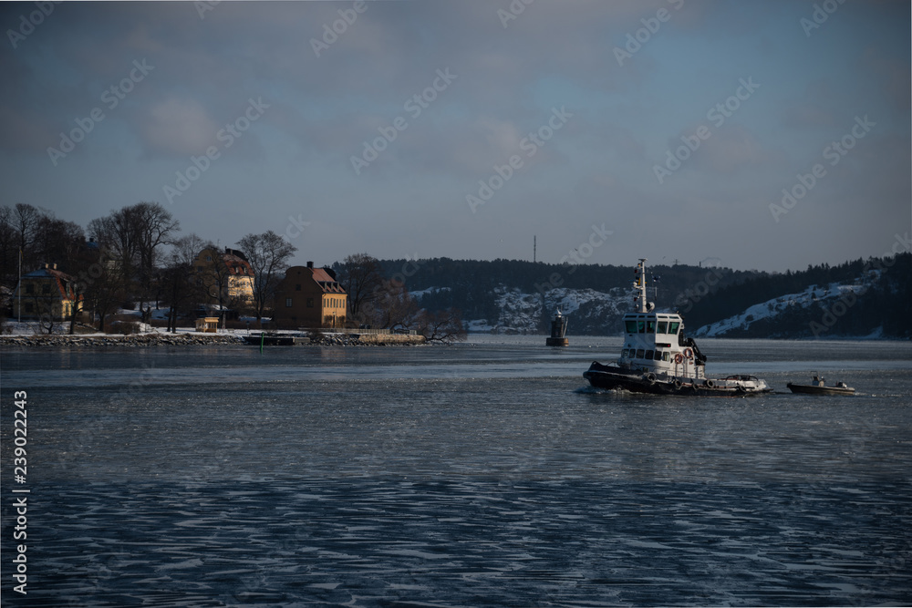 View in Stockholm archipelago a winter day