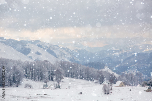 Snowfall in winter mountains © scharfsinn86