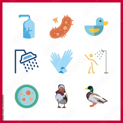 9 hygiene icon. Vector illustration hygiene set. dish and soap icons for hygiene works