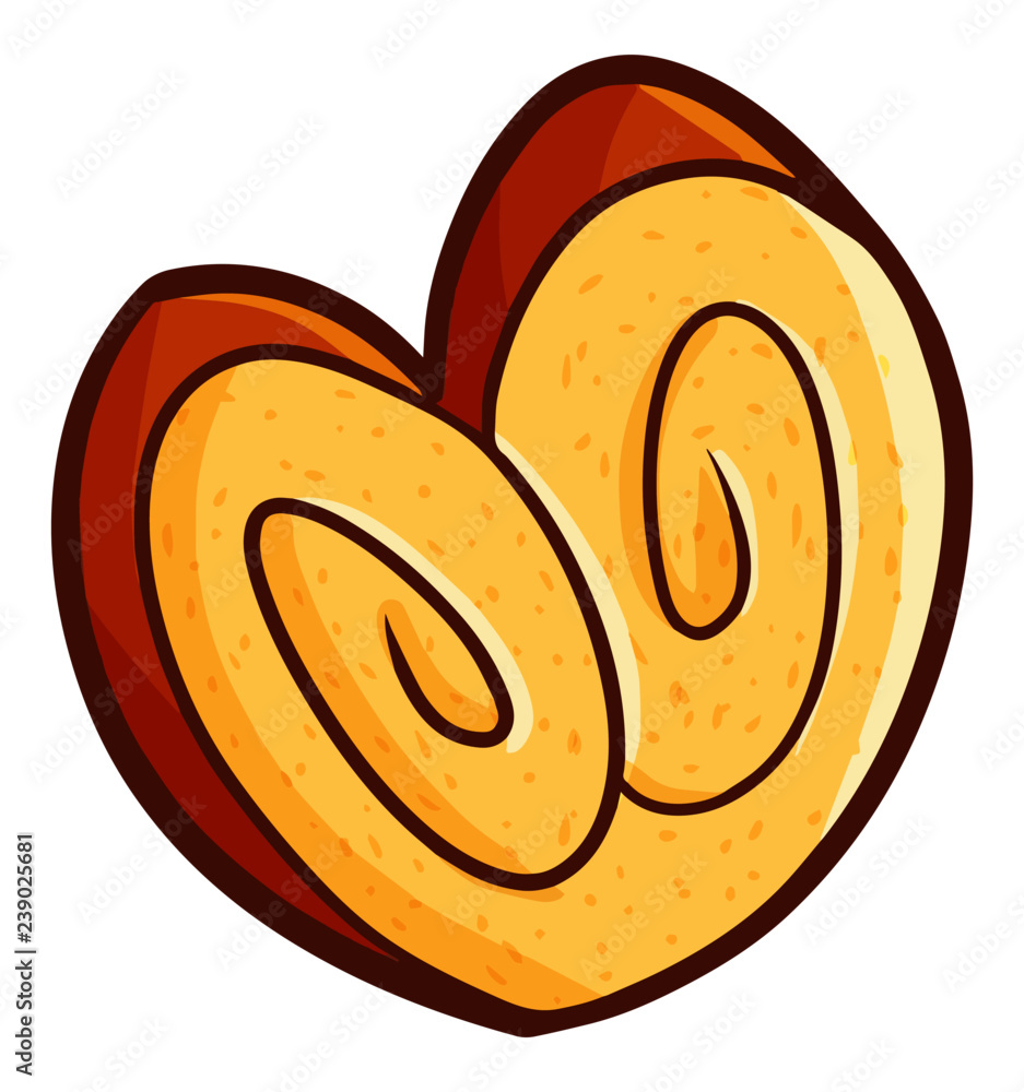 Fototapeta premium Cute and funny biscuit with shape of heart - vector
