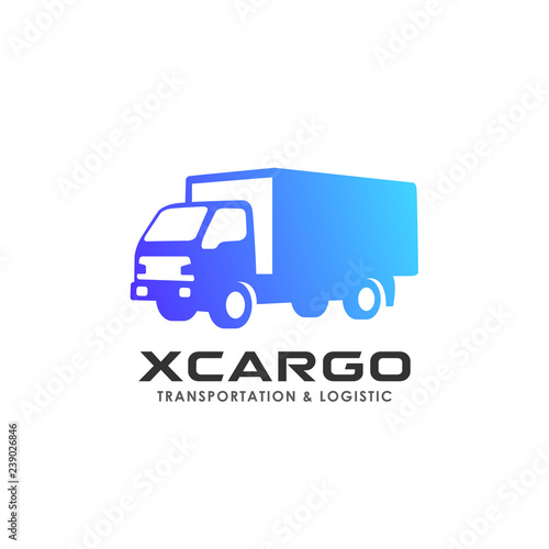 cargo delivery services logo design. truck vector icon design