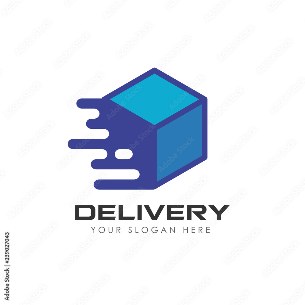 delivery box logo design. courier logo design template delivery box logo design. courier logo design template