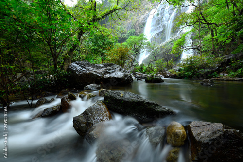 Beautiful great waterfall in tropical forest at Khlong Lan National park  Kamphaeng Phet  Thailand