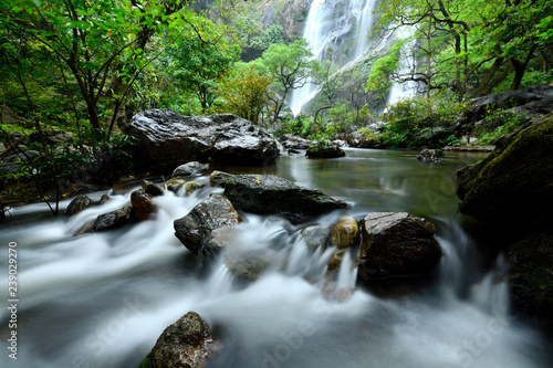 Beautiful great waterfall in tropical forest at Khlong Lan National park  Kamphaeng Phet  Thailand