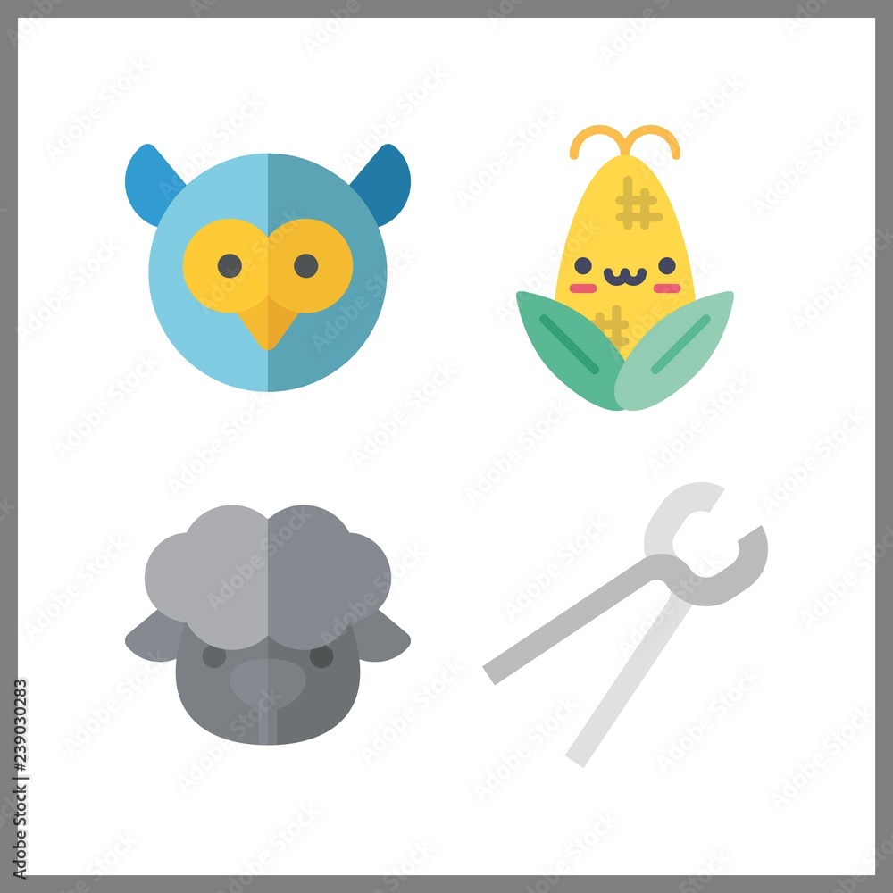 4 environment icon. Vector illustration environment set. sheep and pincers icons for environment works