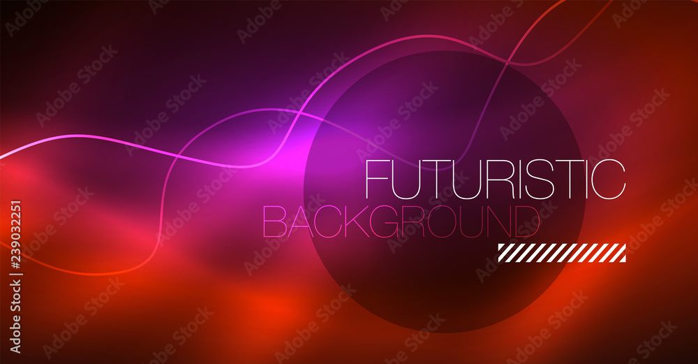Neon lines wave background. Abstract composition Neon lines wave background. Abstract composition
