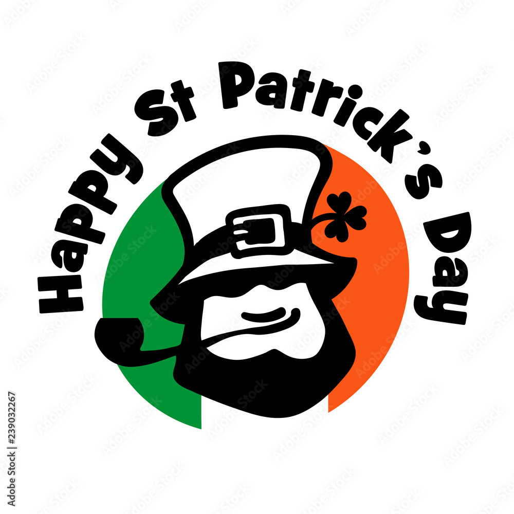 Hand Drawn St Patricks Day Logotype Vector Lettering Typography