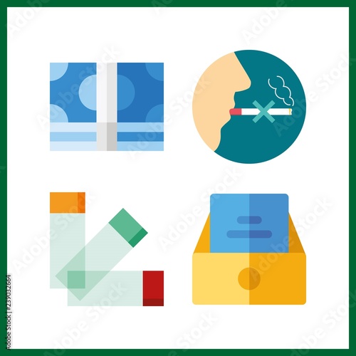 4 finger icon. Vector illustration finger set. no smoking and inbox icons for finger works
