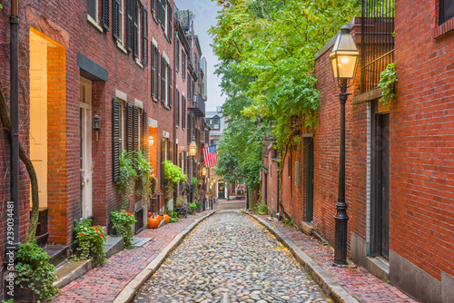 Acorn Street in Boston, Massachusetts photo