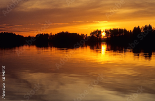 Sunset over lake in Eastern Finland © ekim