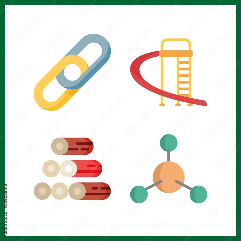 4 structure icon. Vector illustration structure set. wood and playground icons for structure works