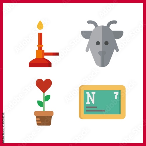 4 agriculture icon. Vector illustration agriculture set. nitrogen and bunser burner icons for agriculture works