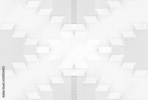 3d rendering. Abstract white X space art wall background.