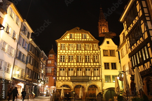 Vieille Ville Strasbourg Alsace France Nuit - Strasburg Old Town by night