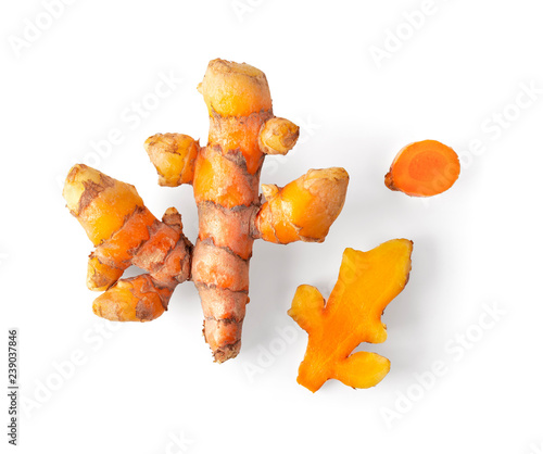 Εκτύπωση καμβά turmeric on white background . topview