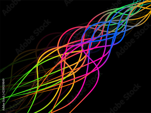 Abstract colorful wave of lines, multicolored waves background
