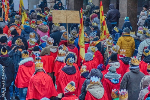 Obraz na płótnie the three kings annual march on the Christian holiday w salonie