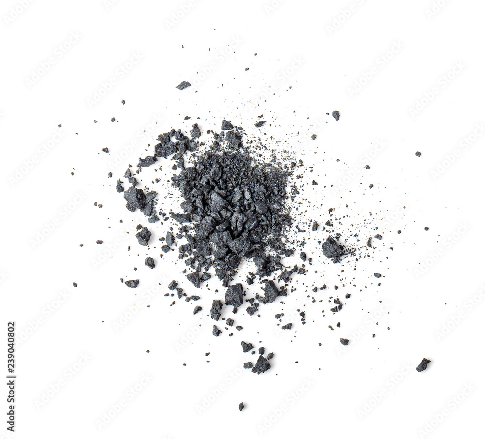 Activated charcoal powder isolated on white background. Activated charcoal powder isolated on white background.