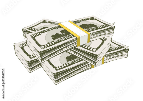  money - a few stacks of dollars