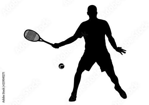 Vector drawing of a tennis player.