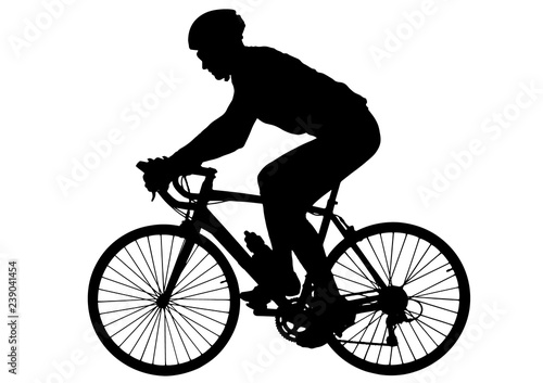 Vector image, Silhouette of a cyclist.