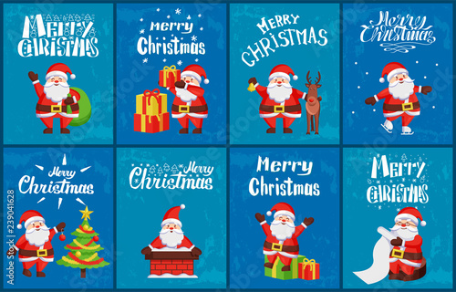 Congratulation Merry Christmas Santa Card Vector