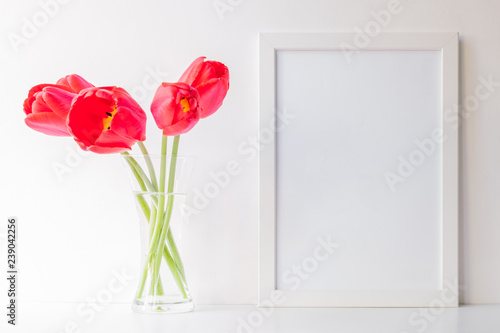 Mockup with a white frame